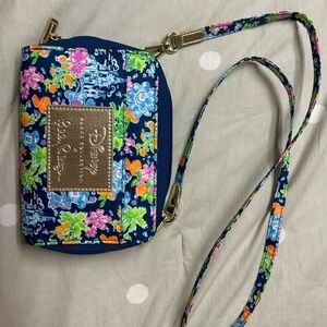 Disney Blue Floral Wristlet Clutch